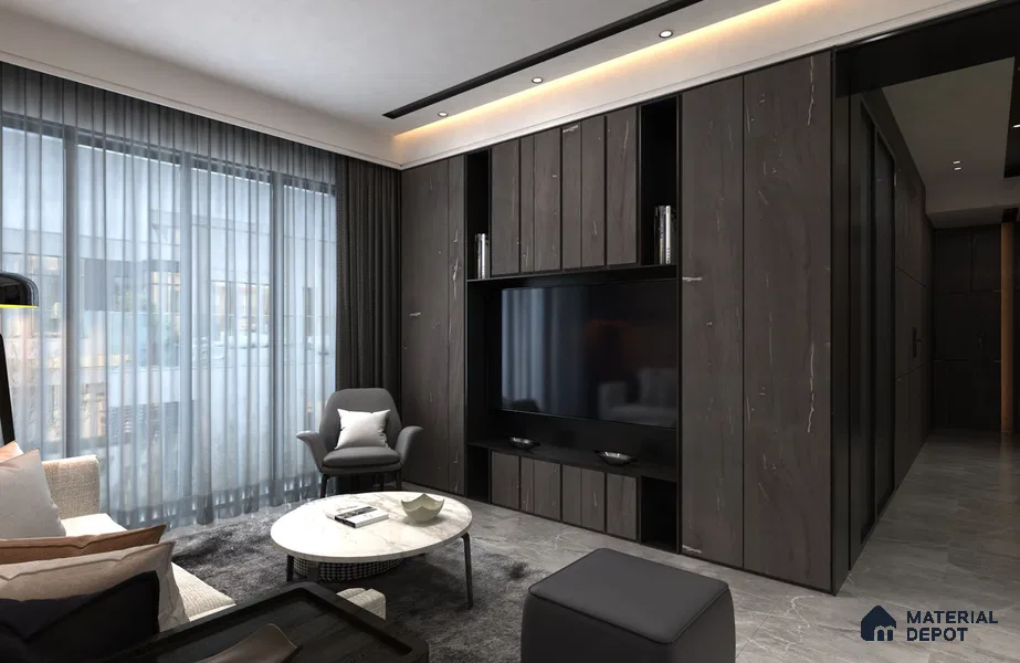 Wooden Look CRYSTAL 1262 8 ft x 4 ft High Gloss Finish Decorative Laminate - 1.25 mm | Suitable for TV Unit, Wardrobe, Kitchen Cabinets