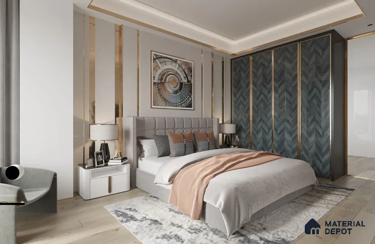 Wooden Look Crystal 1280 8 ft x 4 ft High Gloss Finish Decorative Laminate - 1.25 mm | Suitable for TV Unit, Wardrobe, Kitchen Cabinets