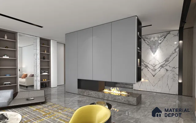 Grey Solid Colors Look Matty Crystal 1176 8 ft x 4 ft Matte Finish Decorative Laminate - 1.25 mm | Suitable for Living Room, Kitchen, Office
