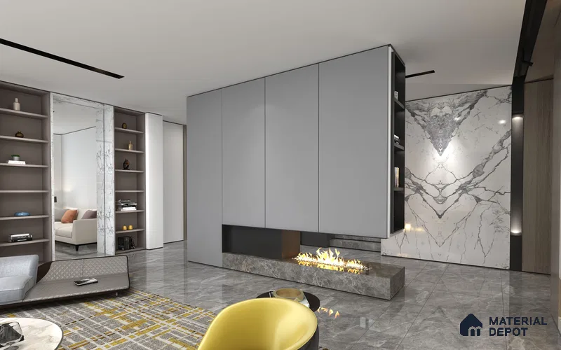 Grey Solid Colors Look Matty Crystal 1176 8 ft x 4 ft Matte Finish Decorative Laminate - 1.25 mm | Suitable for Living Room, Kitchen, Office