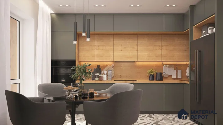 Grey Solid Colors Look Matty Crystal 1177 8 ft x 4 ft Matte Finish Decorative Laminate - 1.25 mm | Suitable for Living Room, Kitchen, Office