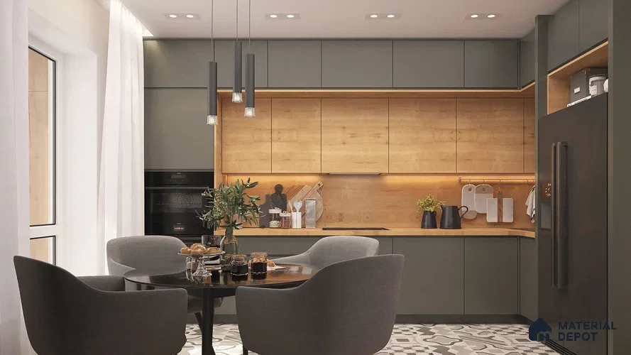 Grey Solid Colors Look Matty Crystal 1177 8 ft x 4 ft Matte Finish Decorative Laminate - 1.25 mm | Suitable for Living Room, Kitchen, Office