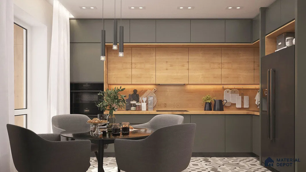 Grey Solid Colors Look Matty Crystal 1177 8 ft x 4 ft Matte Finish Decorative Laminate - 1.25 mm | Suitable for Living Room, Kitchen, Office