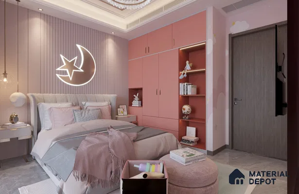 Pink Solid Colors Look Matty Crystal 1178 8 ft x 4 ft Matte Finish Decorative Laminate - 1.25 mm | Suitable for Living Room, Kitchen, Office