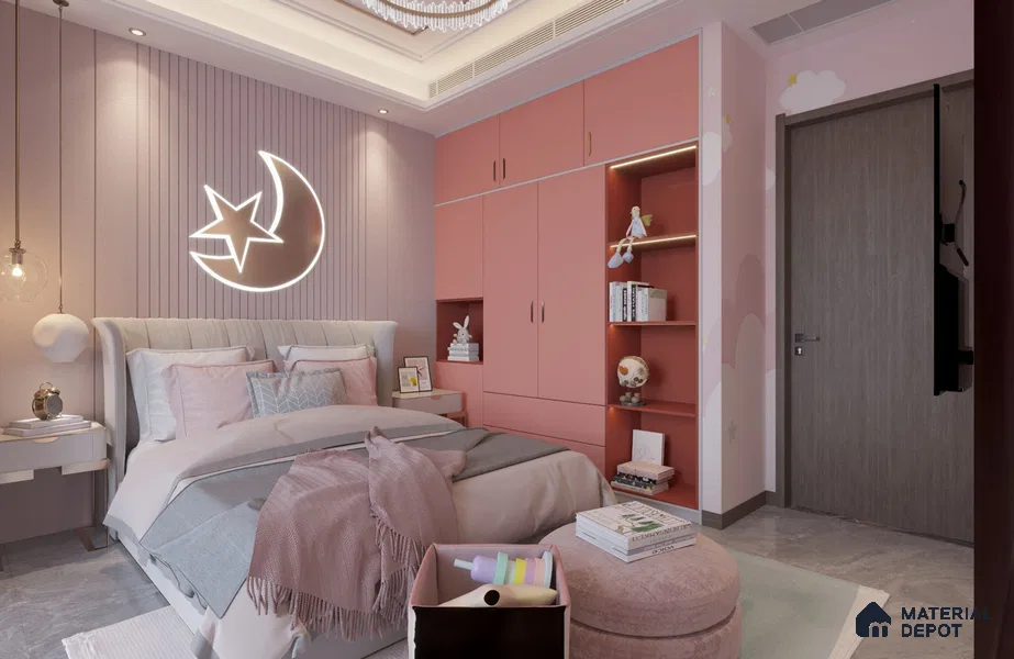 Pink Solid Colors Look Matty Crystal 1178 8 ft x 4 ft Matte Finish Decorative Laminate - 1.25 mm | Suitable for Living Room, Kitchen, Office