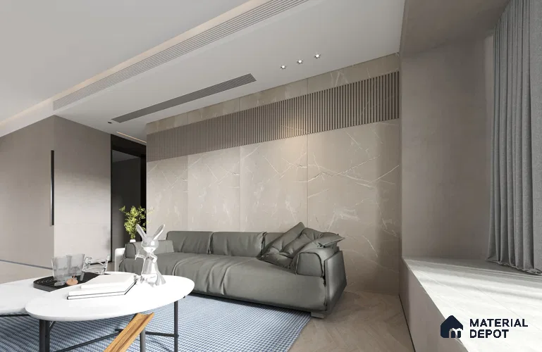 Grey Marble Look Matty Crystal Z+ 1276 8 ft x 4 ft Matte Finish Decorative Laminate - 1.25 mm | Suitable for TV Unit, Wardrobe, Kitchen Cabinets