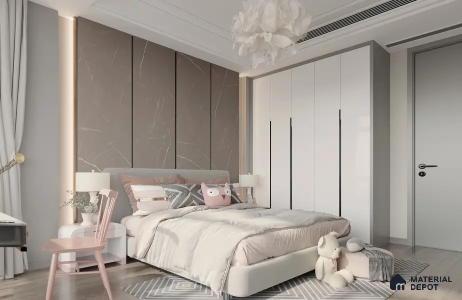 Grey Marble Look Matty Crystal Z+ 1277 8 ft x 4 ft Matte Finish Decorative Laminate - 1.25 mm | Suitable for TV Unit, Wardrobe, Kitchen Cabinets
