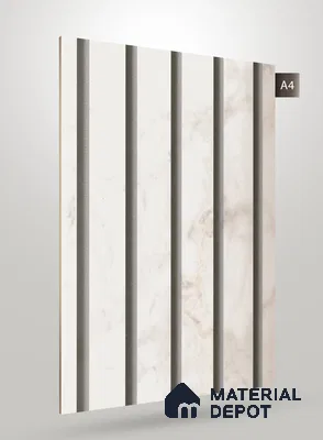 Marble Fluted CRYSTAL MATTY+ 1283 8 ft x 4 ft Texture Finish Decorative Laminate - 1.25 mm | Suitable for TV Unit,Wardrobe, Kitchen Cabinets