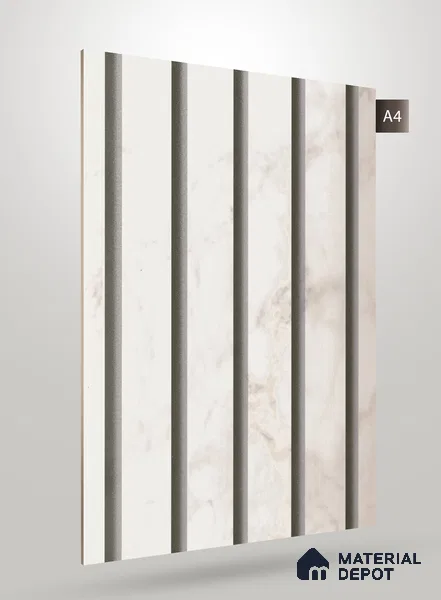 Marble Fluted CRYSTAL MATTY+ 1283 8 ft x 4 ft Texture Finish Decorative Laminate - 1.25 mm | Suitable for TV Unit,Wardrobe, Kitchen Cabinets