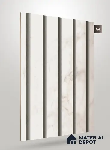 Marble Fluted CRYSTAL MATTY+ 1283 8 ft x 4 ft Texture Finish Decorative Laminate - 1.25 mm | Suitable for TV Unit,Wardrobe, Kitchen Cabinets