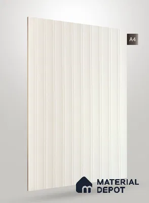 Ivory White Fluted Solid Color Crystal Z + BB 1112 8 ft x 4 ft Texture Finish Decorative Laminate - 1.25 mm | Suitable for TV Unit,Wardrobe, Kitchen Cabinets