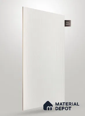 Ivory White Fluted Solid Color Crystal Z + BB 1112 8 ft x 4 ft Texture Finish Decorative Laminate - 1.25 mm | Suitable for TV Unit,Wardrobe, Kitchen Cabinets