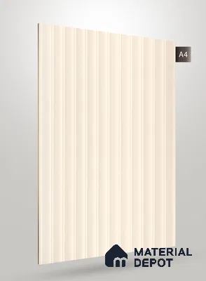 Soft Cream Fluted Solid Color Crystal Z + BB 1163 8 ft x 4 ft Texture Finish Decorative Laminate - 1.25 mm | Suitable for TV Unit,Wardrobe, Kitchen Cabinets