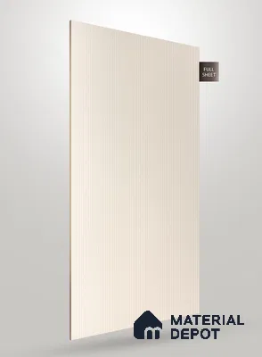 Soft Cream Fluted Solid Color Crystal Z + BB 1163 8 ft x 4 ft Texture Finish Decorative Laminate - 1.25 mm | Suitable for TV Unit,Wardrobe, Kitchen Cabinets