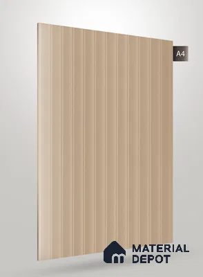 Light Beige Fluted Solid Color Crystal Z + BB 1164 8 ft x 4 ft Texture Finish Decorative Laminate - 1.25 mm | Suitable for TV Unit,Wardrobe, Kitchen Cabinets