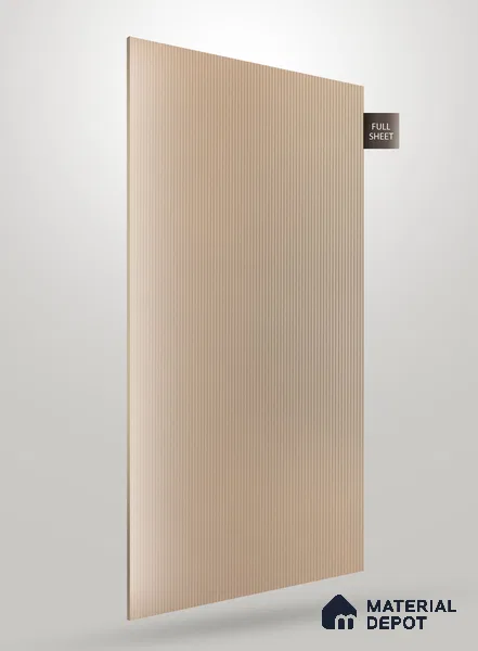 Light Beige Fluted Solid Color Crystal Z + BB 1164 8 ft x 4 ft Texture Finish Decorative Laminate - 1.25 mm | Suitable for TV Unit,Wardrobe, Kitchen Cabinets
