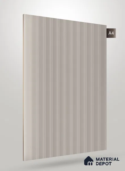 Light Beige Fluted Solid Color Crystal Z + BB 1176 8 ft x 4 ft Texture Finish Decorative Laminate - 1.25 mm | Suitable for TV Unit,Wardrobe, Kitchen Cabinets