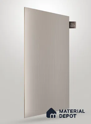 Light Beige Fluted Solid Color Crystal Z + BB 1176 8 ft x 4 ft Texture Finish Decorative Laminate - 1.25 mm | Suitable for TV Unit,Wardrobe, Kitchen Cabinets