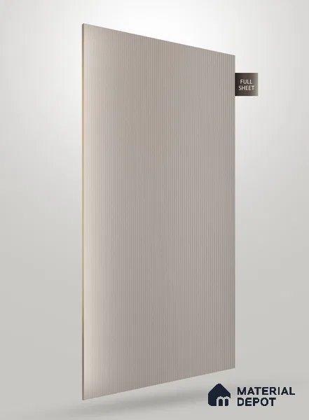 Light Beige Fluted Solid Color Crystal Z + BB 1176 8 ft x 4 ft Texture Finish Decorative Laminate - 1.25 mm | Suitable for TV Unit,Wardrobe, Kitchen Cabinets