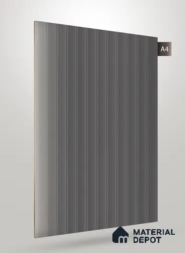 Charcoal Grey Fluted Solid Color Crystal Z + BB 1177 8 ft x 4 ft Texture Finish Decorative Laminate - 1.25 mm | Suitable for TV Unit,Wardrobe, Kitchen Cabinets