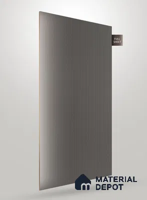 Charcoal Grey Fluted Solid Color Crystal Z + BB 1177 8 ft x 4 ft Texture Finish Decorative Laminate - 1.25 mm | Suitable for TV Unit,Wardrobe, Kitchen Cabinets