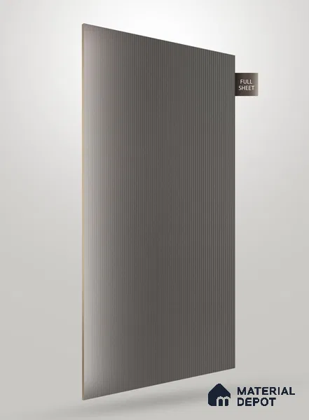 Charcoal Grey Fluted Solid Color Crystal Z + BB 1177 8 ft x 4 ft Texture Finish Decorative Laminate - 1.25 mm | Suitable for TV Unit,Wardrobe, Kitchen Cabinets