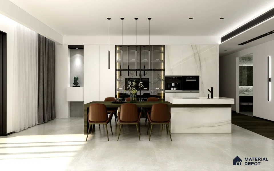 Stone Look BG Crystal Z+ 1214 8 ft x 4 ft Texture Finish Decorative Laminate - 1.25 mm | Suitable for TV Unit, Wardrobe, Kitchen Cabinets