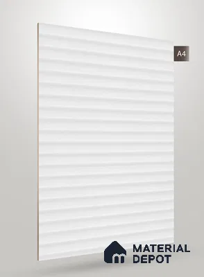 Bright White Fluted Solid Color CRYSTAL Z+ GW 1130 8 ft x 4 ft Texture Finish Decorative Laminate - 1.25 mm | Suitable for TV Unit,Wardrobe, Kitchen Cabinets