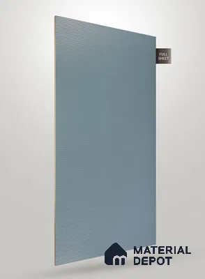 Powder Blue Fluted Solid Color CRYSTAL Z+ GW 1132 8 ft x 4 ft Texture Finish Decorative Laminate - 1.25 mm | Suitable for TV Unit,Wardrobe, Kitchen Cabinets