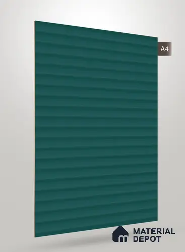 Teal Green Fluted Solid Color CRYSTAL Z+ GW 1140 8 ft x 4 ft Texture Finish Decorative Laminate - 1.25 mm | Suitable for TV Unit,Wardrobe, Kitchen Cabinets