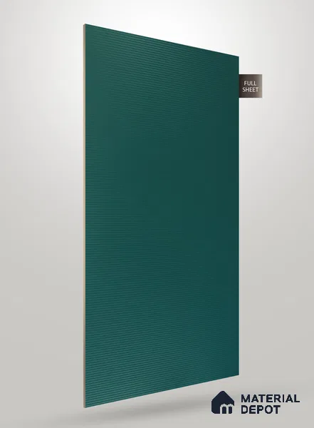Teal Green Fluted Solid Color CRYSTAL Z+ GW 1140 8 ft x 4 ft Texture Finish Decorative Laminate - 1.25 mm | Suitable for TV Unit,Wardrobe, Kitchen Cabinets