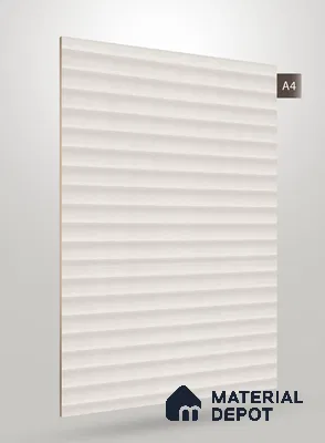 Soft White Fluted Solid Color CRYSTAL Z+ GW 1148 8 ft x 4 ft Texture Finish Decorative Laminate - 1.25 mm | Suitable for TV Unit,Wardrobe, Kitchen Cabinets