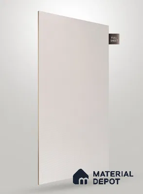 Soft White Fluted Solid Color CRYSTAL Z+ GW 1148 8 ft x 4 ft Texture Finish Decorative Laminate - 1.25 mm | Suitable for TV Unit,Wardrobe, Kitchen Cabinets