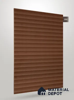 Walnut Brown Fluted Solid Color CRYSTAL Z+ GW 1294 8 ft x 4 ft Texture Finish Decorative Laminate - 1.25 mm | Suitable for TV Unit,Wardrobe, Kitchen Cabinets