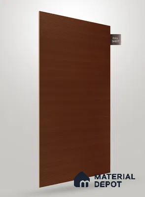 Walnut Brown Fluted Solid Color CRYSTAL Z+ GW 1294 8 ft x 4 ft Texture Finish Decorative Laminate - 1.25 mm | Suitable for TV Unit,Wardrobe, Kitchen Cabinets