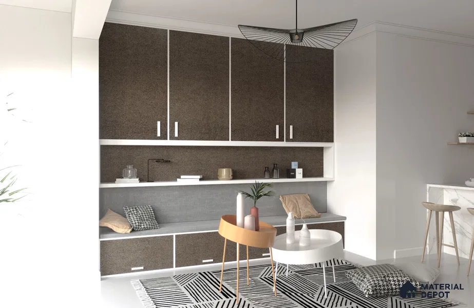 Brown Textured Solid Look MG Crystal Z+ 1260 8 ft x 4 ft Texture Finish Decorative Laminate - 1.25 mm | Suitable for TV Unit, Wardrobe, Kitchen Cabinets
