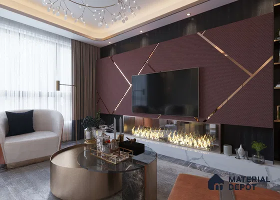 Patterned Look Crystal Z+ PM 1198 Pyramid 8 ft x 4 ft Texture Finish Decorative Laminate - 1.25 mm | Suitable for Bedroom, TV Unit, Wardrobe