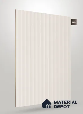 Soft White Fluted Solid Color Crystal Z + PP 1123 8 ft x 4 ft High Gloss Finish Decorative Laminate - 1.25 mm | Suitable for TV Unit,Wardrobe, Kitchen Cabinets