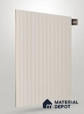 Light Beige Fluted Solid Color Crystal Z + PP 1129 8 ft x 4 ft High Gloss Finish Decorative Laminate - 1.25 mm | Suitable for TV Unit,Wardrobe, Kitchen Cabinets