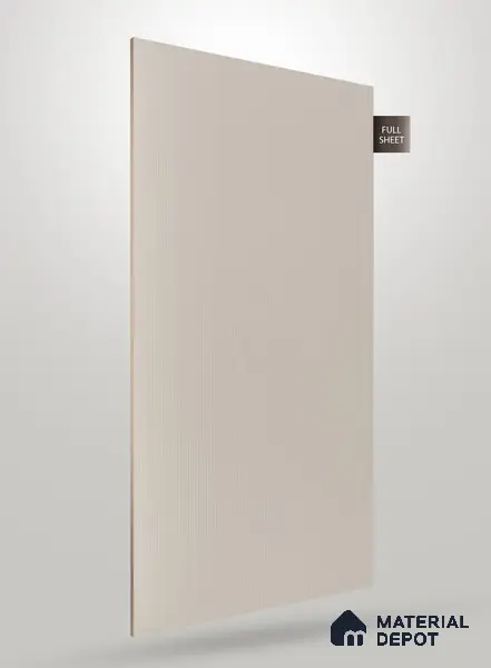 Light Beige Fluted Solid Color Crystal Z + PP 1129 8 ft x 4 ft High Gloss Finish Decorative Laminate - 1.25 mm | Suitable for TV Unit,Wardrobe, Kitchen Cabinets