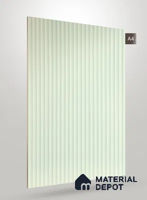 Pale Mint Green Fluted Solid Color CRYSTAL Z+ PP 1133 8 ft x 4 ft High Gloss Finish Decorative Laminate - 1.25 mm | Suitable for TV Unit,Wardrobe, Kitchen Cabinets