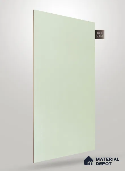 Pale Mint Green Fluted Solid Color CRYSTAL Z+ PP 1133 8 ft x 4 ft High Gloss Finish Decorative Laminate - 1.25 mm | Suitable for TV Unit,Wardrobe, Kitchen Cabinets
