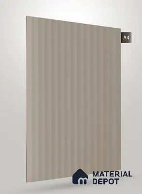 Warm Light Grey Fluted Solid Color Crystal Z + PP 1166 8 ft x 4 ft High Gloss Finish Decorative Laminate - 1.25 mm | Suitable for TV Unit,Wardrobe, Kitchen Cabinets