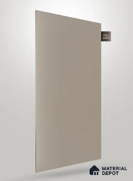 Warm Light Grey Fluted Solid Color Crystal Z + PP 1166 8 ft x 4 ft High Gloss Finish Decorative Laminate - 1.25 mm | Suitable for TV Unit,Wardrobe, Kitchen Cabinets