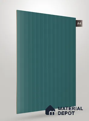 Teal Blue Fluted Solid Color Crystal Z + PP 1186 8 ft x 4 ft High Gloss Finish Decorative Laminate - 1.25 mm | Suitable for TV Unit,Wardrobe, Kitchen Cabinets