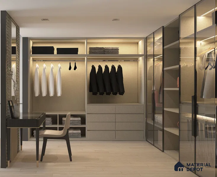 Grey Fabric Look CV 1622 Canvas 8 ft x 4 ft Texture Finish Decorative Laminate - 1.25 mm | Suitable for TV Unit, Wardrobe, Kitchen Cabinets