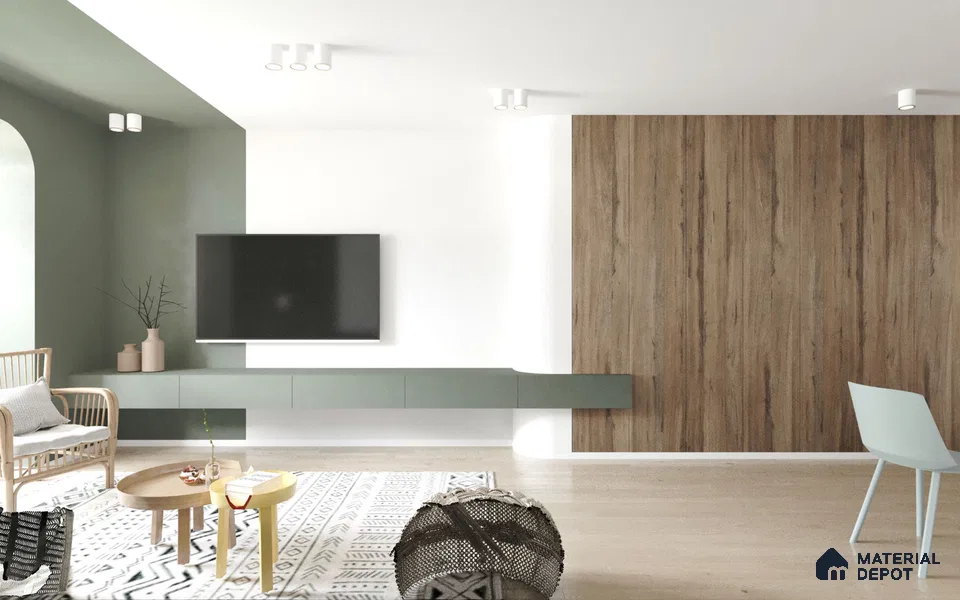 Wooden Look ES 1681 Earth Song 8 ft x 4 ft Texture Finish Decorative Laminate - 1.25 mm | Suitable for TV Unit, Wardrobe, Kitchen Cabinets