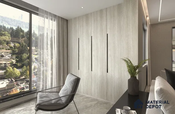 Wooden Look ES 1683 Earth Song 8 ft x 4 ft Texture Finish Decorative Laminate - 1.25 mm | Suitable for TV Unit, Wardrobe, Kitchen Cabinets
