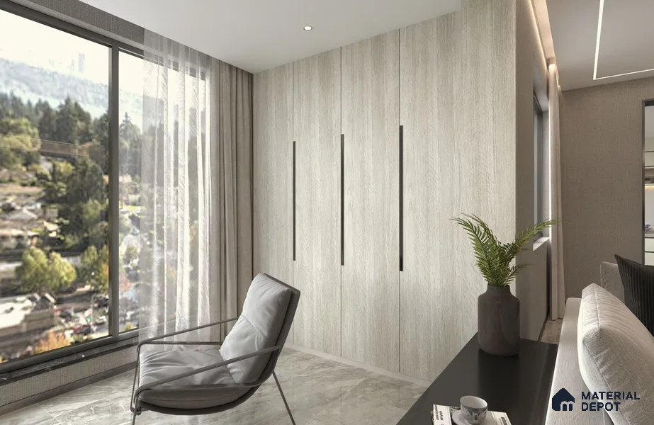 Wooden Look ES 1683 Earth Song 8 ft x 4 ft Texture Finish Decorative Laminate - 1.25 mm | Suitable for TV Unit, Wardrobe, Kitchen Cabinets