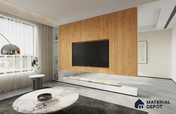 Wooden Look FM 1715 Fountain Mist 8 ft x 4 ft Texture Finish Decorative Laminate - 1.25 mm | Suitable for TV Unit, Wardrobe, Kitchen Cabinets